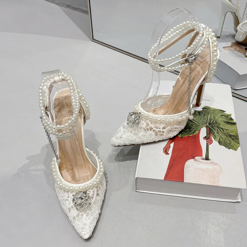 Liyke Ins Style Mesh Pointed Toe Glitter Crystal Women Pumps Sexy String Bead Ankle Strap Wedding High Heels Party Prom Shoes
Liyke Ins Style Mesh Pointed Toe Glitter Crystal Women Pumps Sexy String Bead Ankle Strap Wedding High Heels Party Prom Shoes