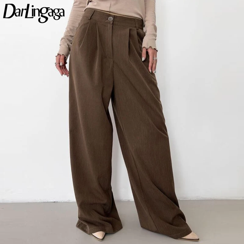 Darlingaga Harajuku Brown Draped Straight Leg Corduroy Pants Chic Sweatpants Vintage Clothes Auutmn Trousers Baggy Office Ladies
Darlingaga Harajuku Brown Draped Straight Leg Corduroy Pants Chic Sweatpants Vintage Clothes Auutmn Trousers Baggy Office Ladies