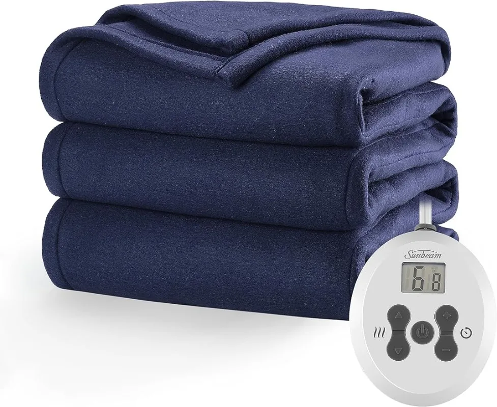 

Ультрафлисовое электрическое одеяло двойного размера с подогревом, 12-часовое автоматическое отключение на выбор, быстрый нагрев, машинная стирка