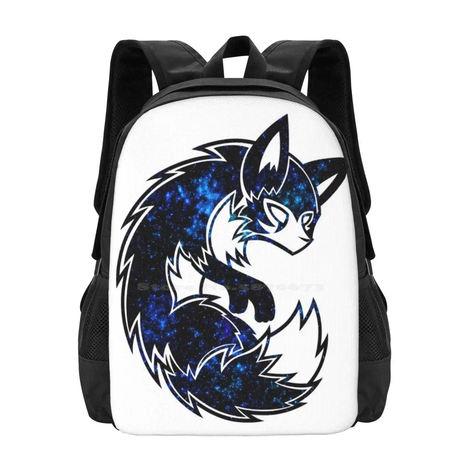 

Galaxy Fox School Bag Big Capacity Backpack Laptop Fox Animals Wildlife Furry Artist Stars Space