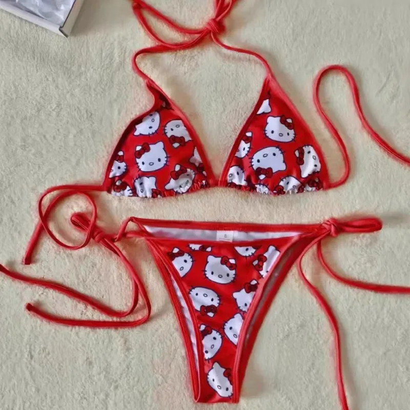 Sanrio Hello Kitty Bikini Pink Kitty Swimsuit Y2k Bandage Suit Cute Sexy Summer Vacation Beach Brazilian Unisex Thong Girls Gift
Sanrio Hello Kitty Bikini Pink Kitty Swimsuit Y2k Bandage Suit Cute Sexy Summer Vacation Beach Brazilian Unisex Thong Girls Gift