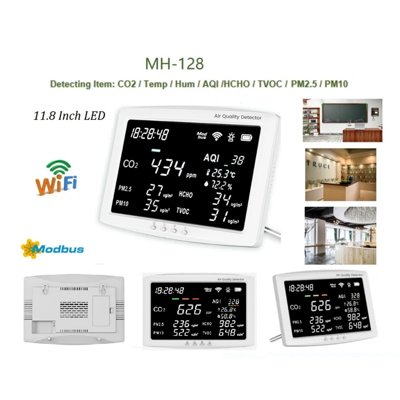 8-In-1 Air Quality Detector 11.8 Inch LCD Screen Air Quality Monitor CO2 /Temperature For Home School Office
8-In-1 Air Quality Detector 11.8 Inch LCD Screen Air Quality Monitor CO2 /Temperature For Home School Office