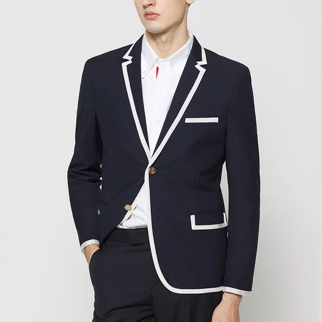 THOM Male TB Suit Jacket Fashion Brand High Quality Office Business Men Coat White Grosgrain Coat Formal Casual Navy TB Suit
THOM Male TB Suit Jacket Fashion Brand High Quality Office Business Men Coat White Grosgrain Coat Formal Casual Navy TB Suit