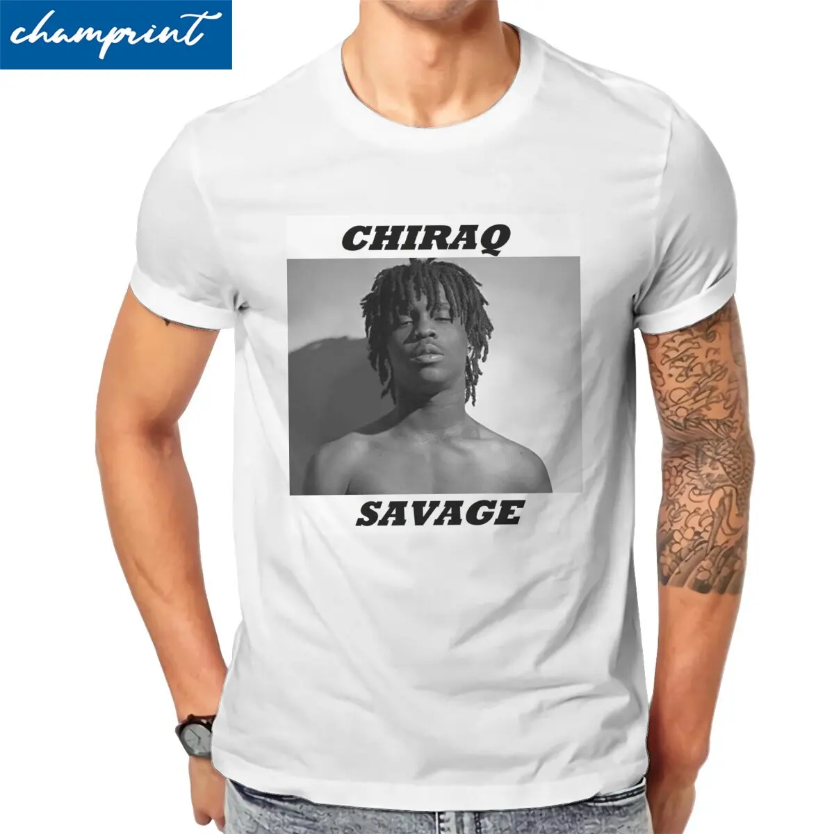 

Chiraq Savage Chief Keef T-Shirt Men Rap Music Novelty Cotton Tee Shirt Crew Neck Short Sleeve T Shirt Classic Clothing