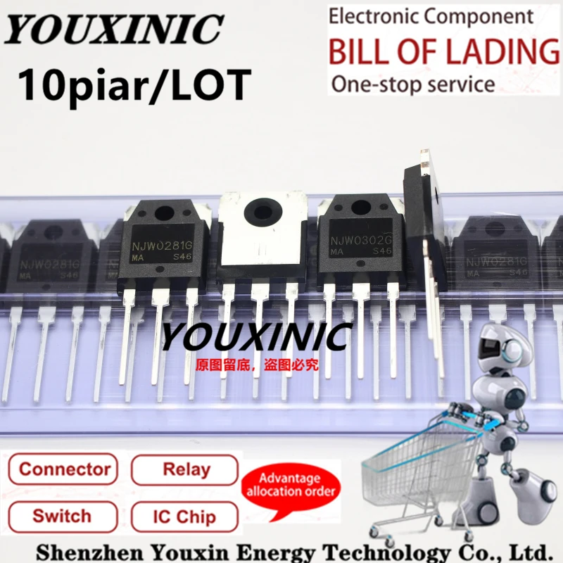 YOUXINIC 20 PCS = 10pair 100% New Original NJW0281G NJW0302G NJW0281 NJW0302 TO-247 Audio Matching Tube
YOUXINIC 20 PCS = 10pair 100% New Original NJW0281G NJW0302G NJW0281 NJW0302 TO-247 Audio Matching Tube