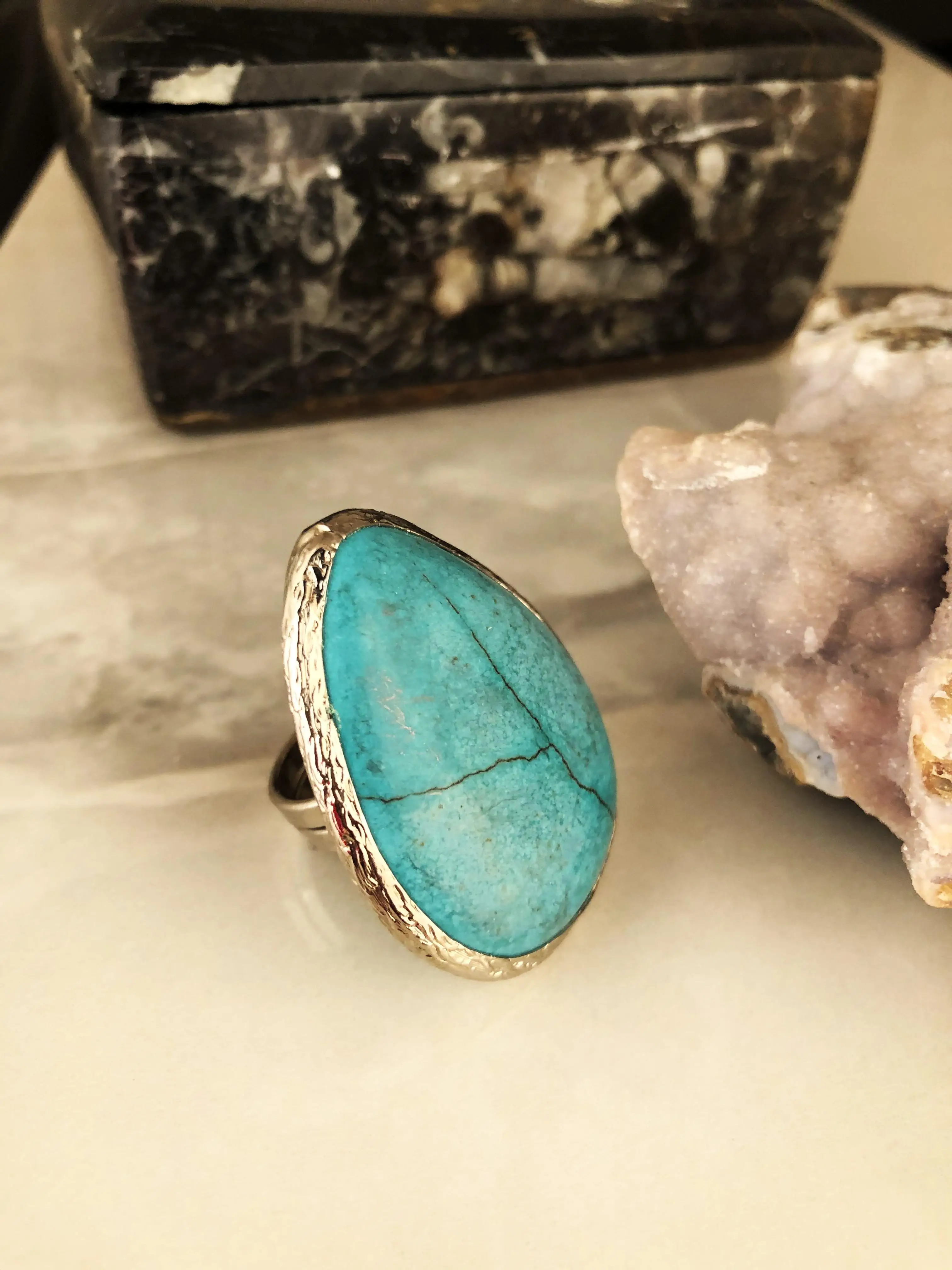 Natural stone Women 'S Turquoise Stone Adjustable Ring Ahl19
Natural stone Women 'S Turquoise Stone Adjustable Ring Ahl19