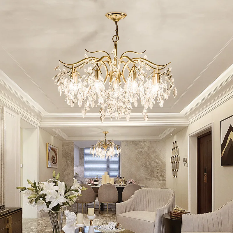 Dining Room Light Fixture Luxury Hanging Lamp Nordic Indoor Lighting Lamparas Gold Crystal Chandelier for Living Room
Dining Room Light Fixture Luxury Hanging Lamp Nordic Indoor Lighting Lamparas Gold Crystal Chandelier for Living Room