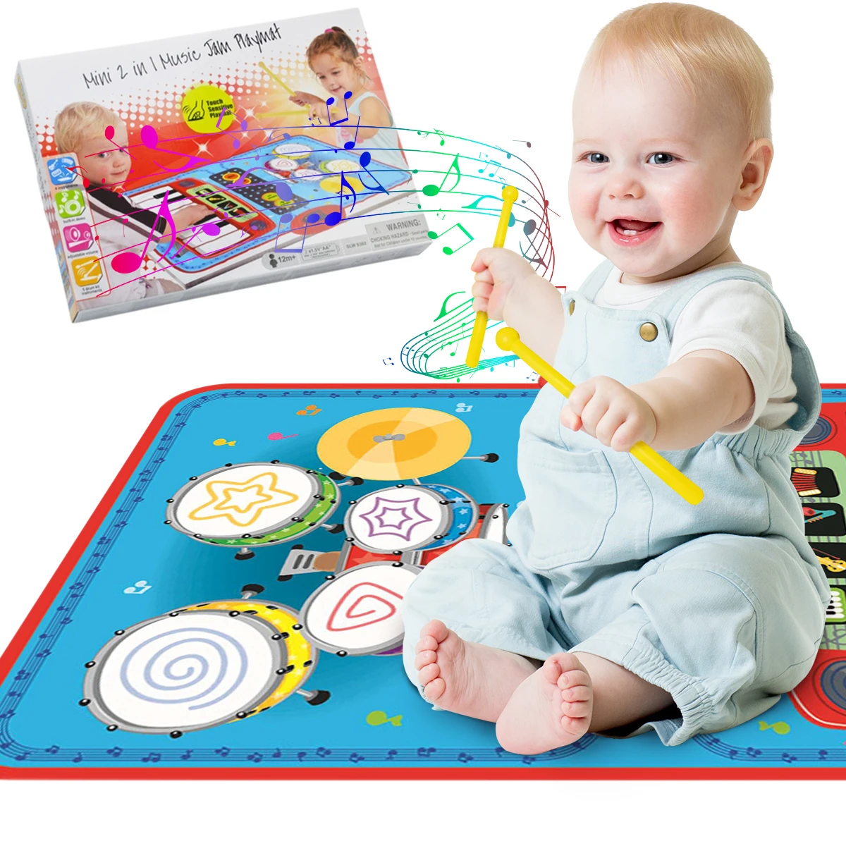 NewPiano and Drum Mat with 2 Percussion Sticks 5 Demo Tracks Early Learning Drum Piano Baby Toy Foldable Preschool Educational
NewPiano and Drum Mat with 2 Percussion Sticks 5 Demo Tracks Early Learning Drum Piano Baby Toy Foldable Preschool Educational
