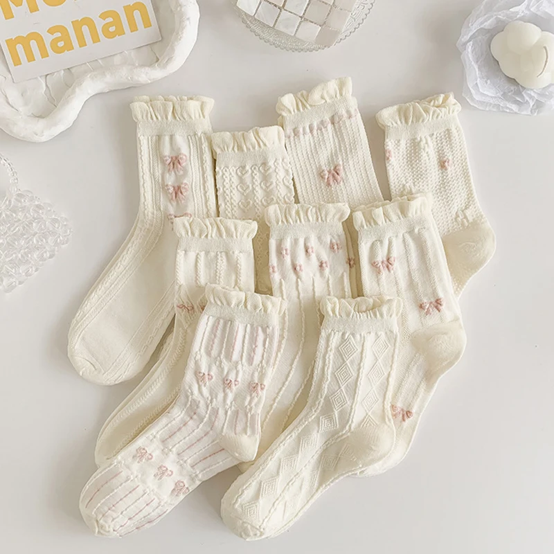 Lolita Cotton Socks Girls Ruffles White Middle Tube Sock JK Bowknot Socks Japanese Harajuku Style Socks
Lolita Cotton Socks Girls Ruffles White Middle Tube Sock JK Bowknot Socks Japanese Harajuku Style Socks