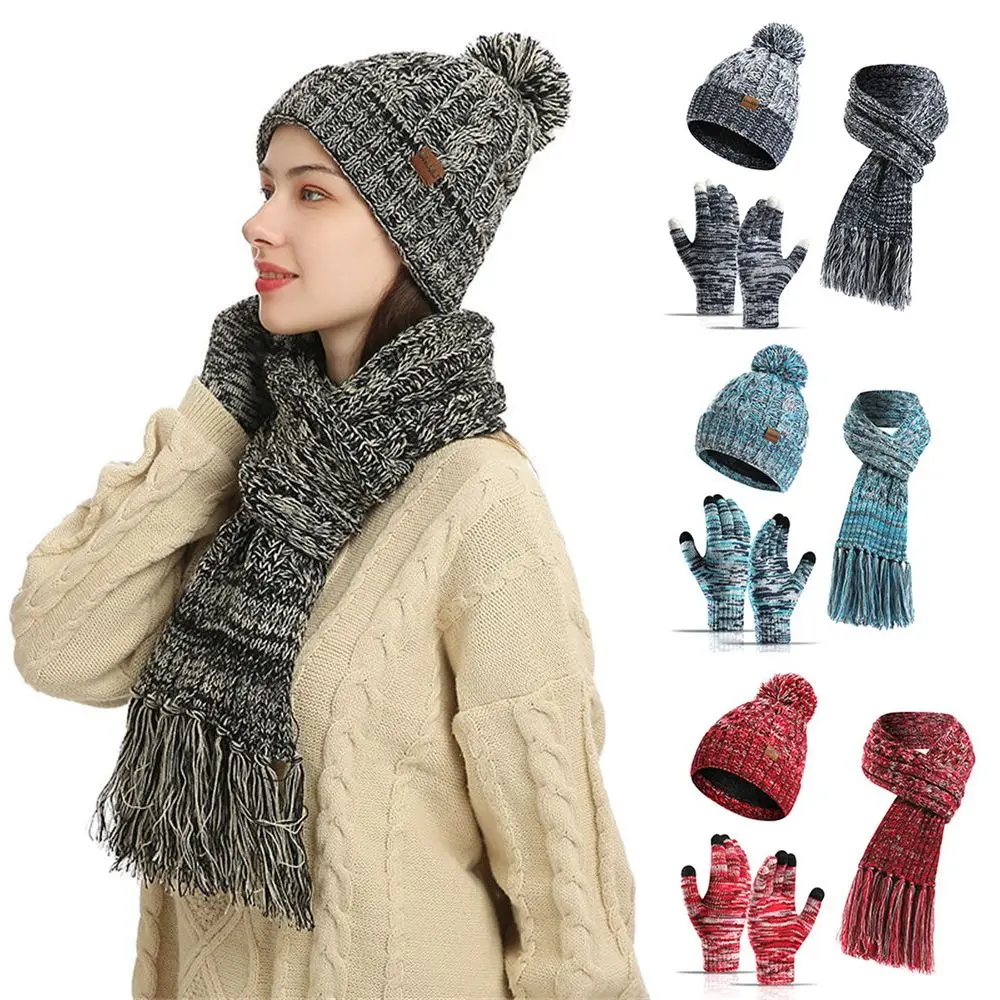 Fashion Winter Women Beanie Hat Touchscreen Gloves Warm Ladies Hat Hat Scarf Gloves Set
Fashion Winter Women Beanie Hat Touchscreen Gloves Warm Ladies Hat Hat Scarf Gloves Set
