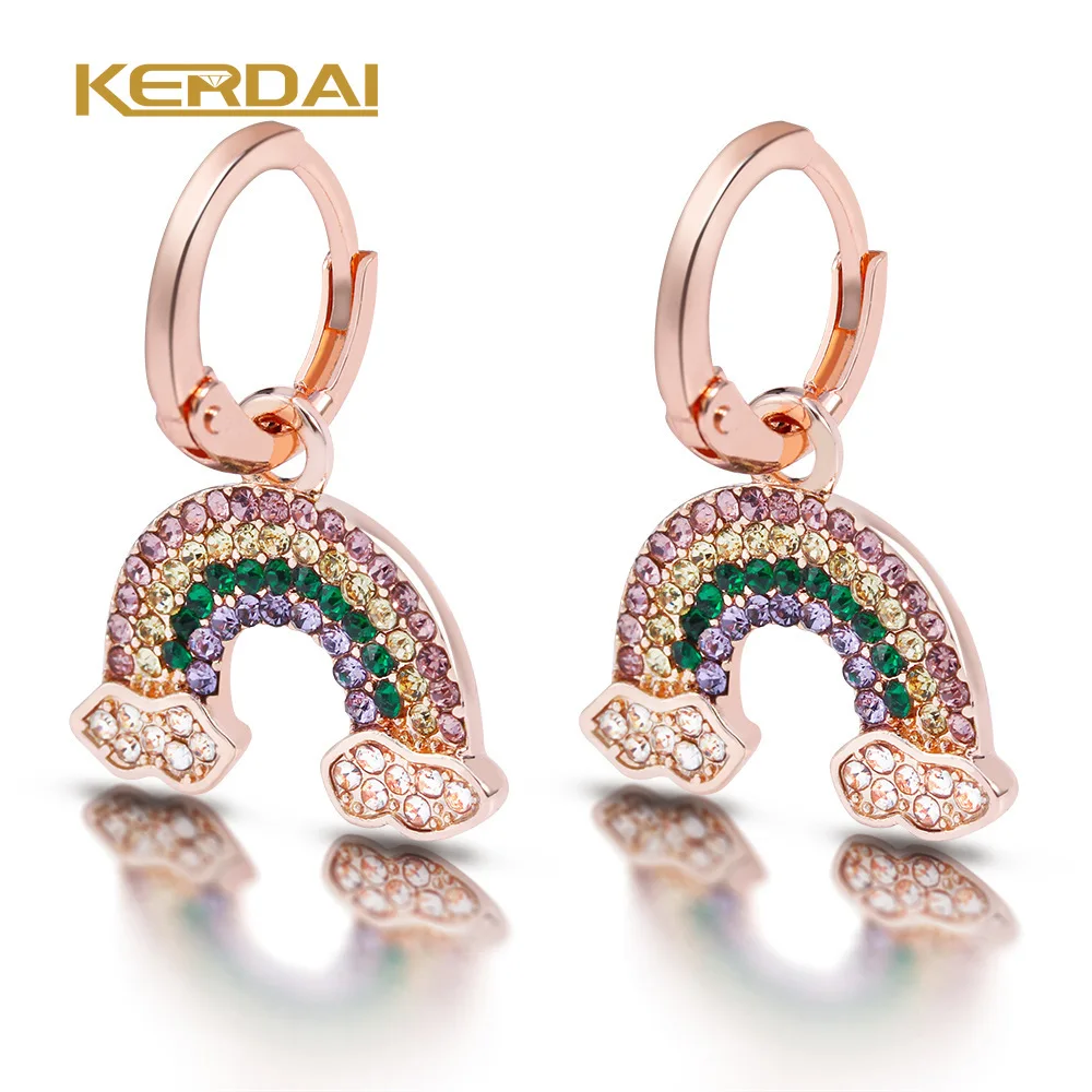 Trend New Cute Rose Gold Color Earring Rainbow Shaped Pendant Earrings for Women Girls Party Daily Jewelry
Trend New Cute Rose Gold Color Earring Rainbow Shaped Pendant Earrings for Women Girls Party Daily Jewelry