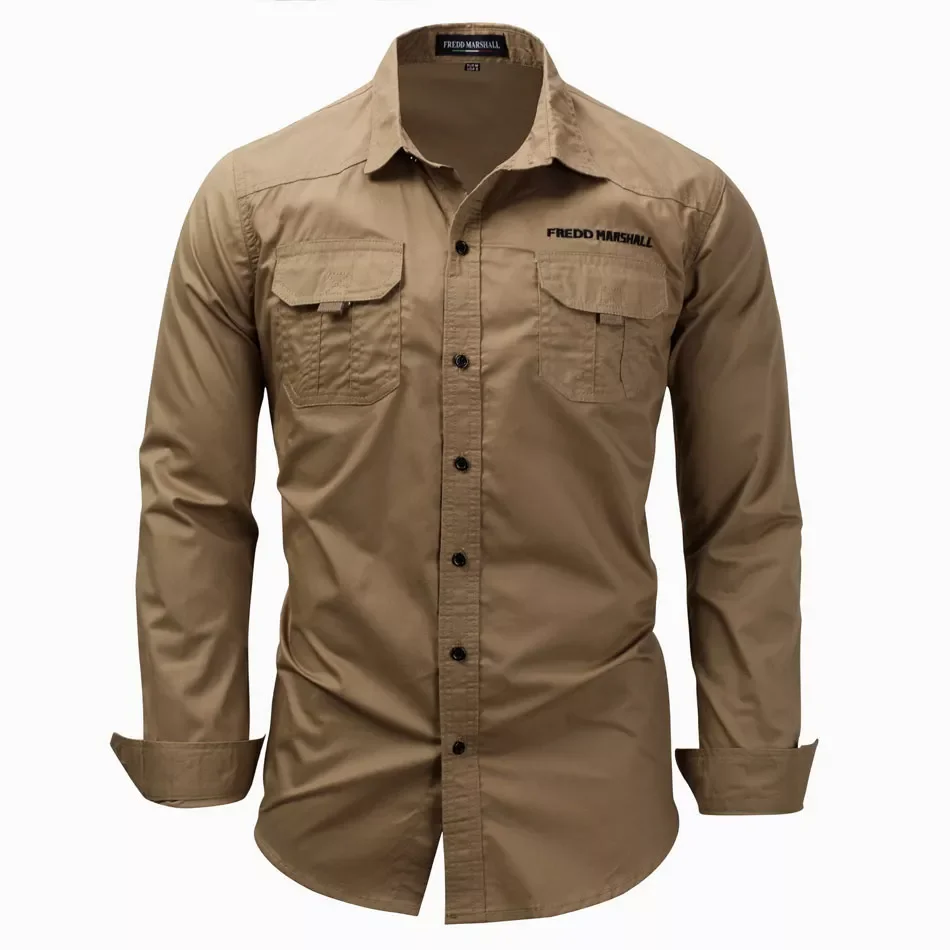 High quality 100% Cotton Military Shirt Men Long Sleeve Breathable Casual Shirt Man Solid Shirt With Embroidery
High quality 100% Cotton Military Shirt Men Long Sleeve Breathable Casual Shirt Man Solid Shirt With Embroidery