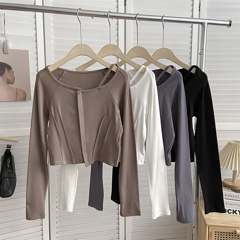 Korean Style Long Sleeve T-shirt O-Neck Irregular Spicy Girl New Slim Fit Tee Autumn&Winter Crop Tops Women Clothes Dropshipping
Korean Style Long Sleeve T-shirt O-Neck Irregular Spicy Girl New Slim Fit Tee Autumn&Winter Crop Tops Women Clothes Dropshipping