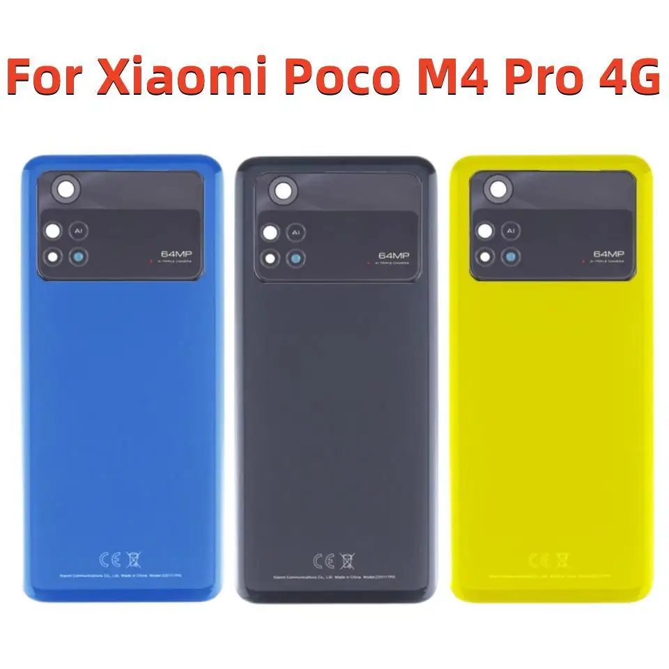 

Original New For Xiaomi Poco M4 Pro 4G MZB0B5VIN 2201117PI Back Cover Lid Rear Battery Plastic Door Housing Case Parts