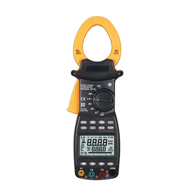 

Hot Sale MS2203 9999 Counts Digital Power Clamp Meter with 600 KW True RMS