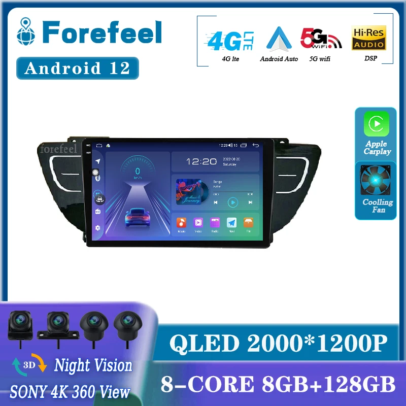 Android 12 для Φ 2016 - 2020 мультимедийная навигация GPS Видео Авторадио плеер Автомобильная стерео Электроника сенсорный экран