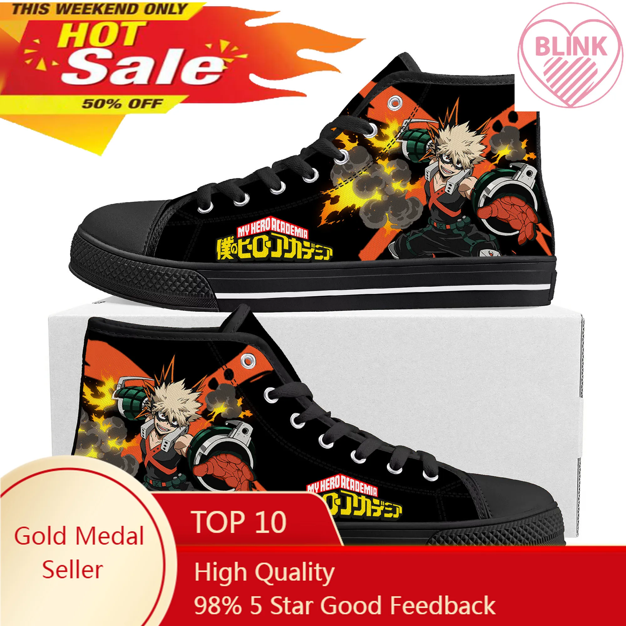 Anime Katsuki Bakugo My Hero Academia High Top Sneakers Mens Womens Teenager Canvas Sneaker Casual Couple Shoes Custom Shoe
Anime Katsuki Bakugo My Hero Academia High Top Sneakers Mens Womens Teenager Canvas Sneaker Casual Couple Shoes Custom Shoe