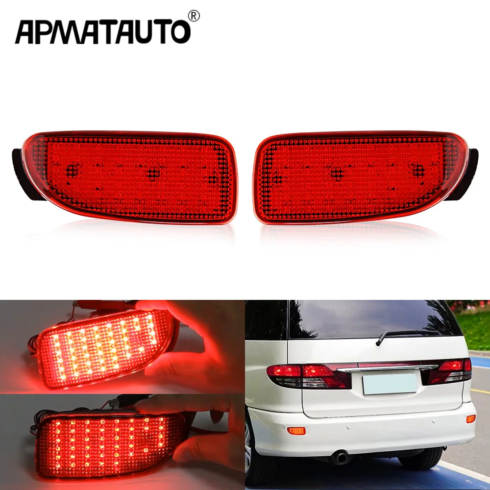 

Красные/дымчатые линзы, 2шт, 84-SMD, светодиодсветодиодный задние фсветильник для бампера, противотуманные фары для Toyota Previa Estima 30