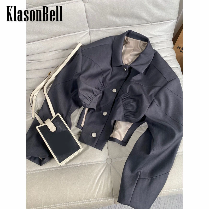 9,26 KlasonBell несимметричные плечевые накладки однобортная короткая куртка для женщин
9,26 KlasonBell несимметричные плечевые накладки однобортная короткая куртка для женщин