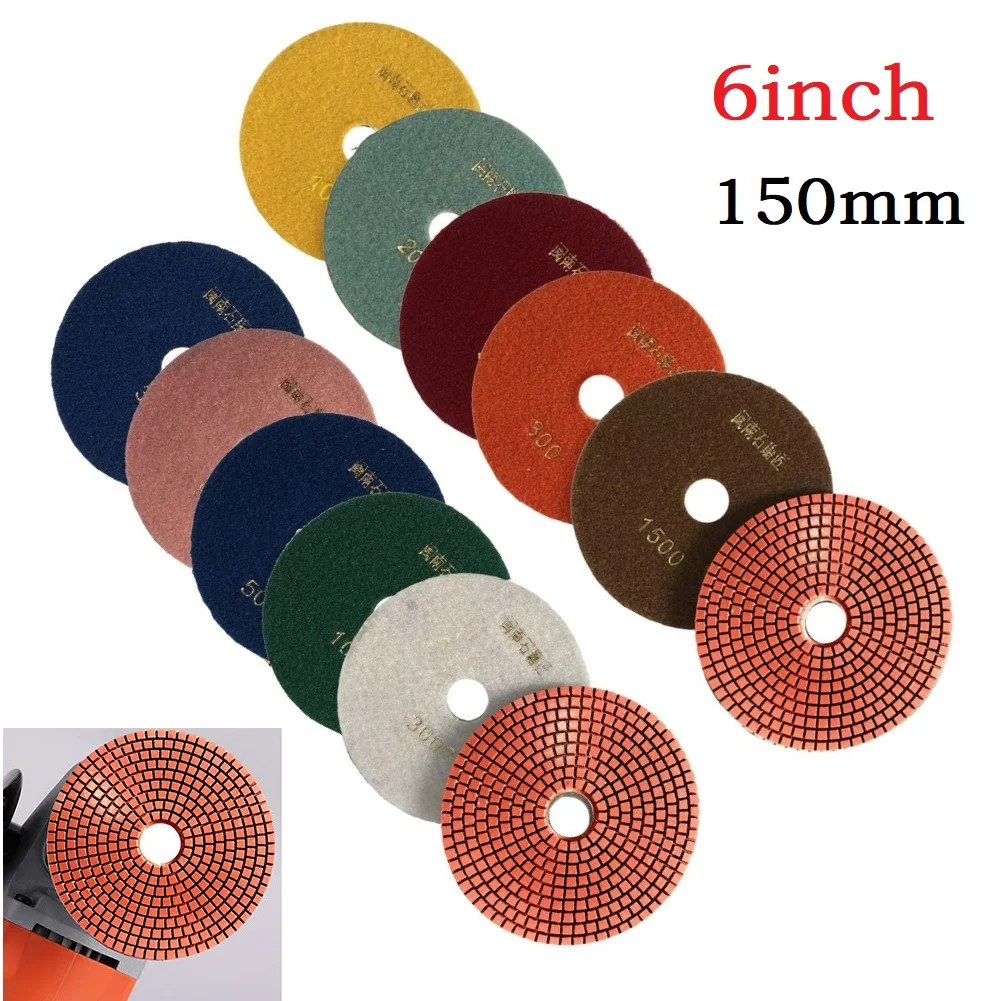 1pc 6 Inch 150mm Diamond Polishing Pad Wet/Dry Flexible Grinding Discs For Granite Stone Concrete Marble Polishing Grinding
1pc 6 Inch 150mm Diamond Polishing Pad Wet/Dry Flexible Grinding Discs For Granite Stone Concrete Marble Polishing Grinding