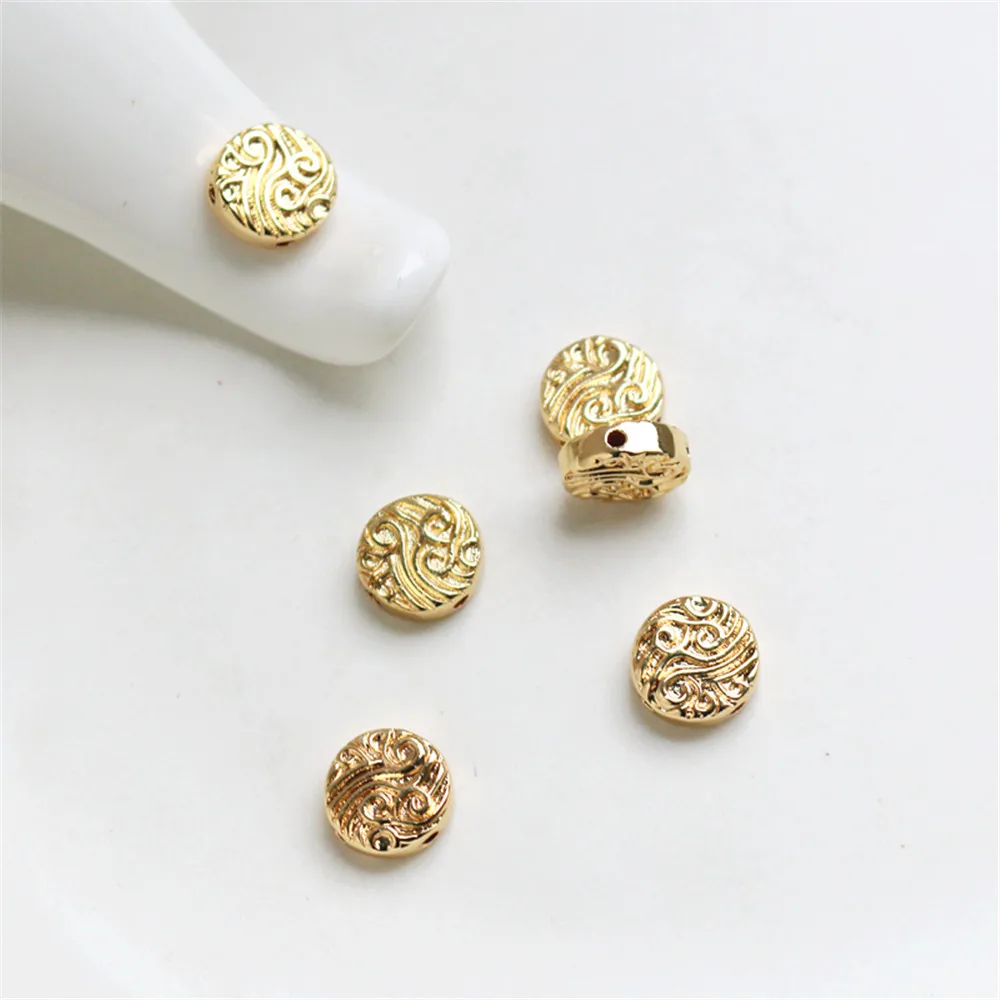 14K Gold Filled Plated Through hole round cake beads 3*10mm thread four hole flat beads beads diy manual accessories
14K Gold Filled Plated Through hole round cake beads 3*10mm thread four hole flat beads beads diy manual accessories