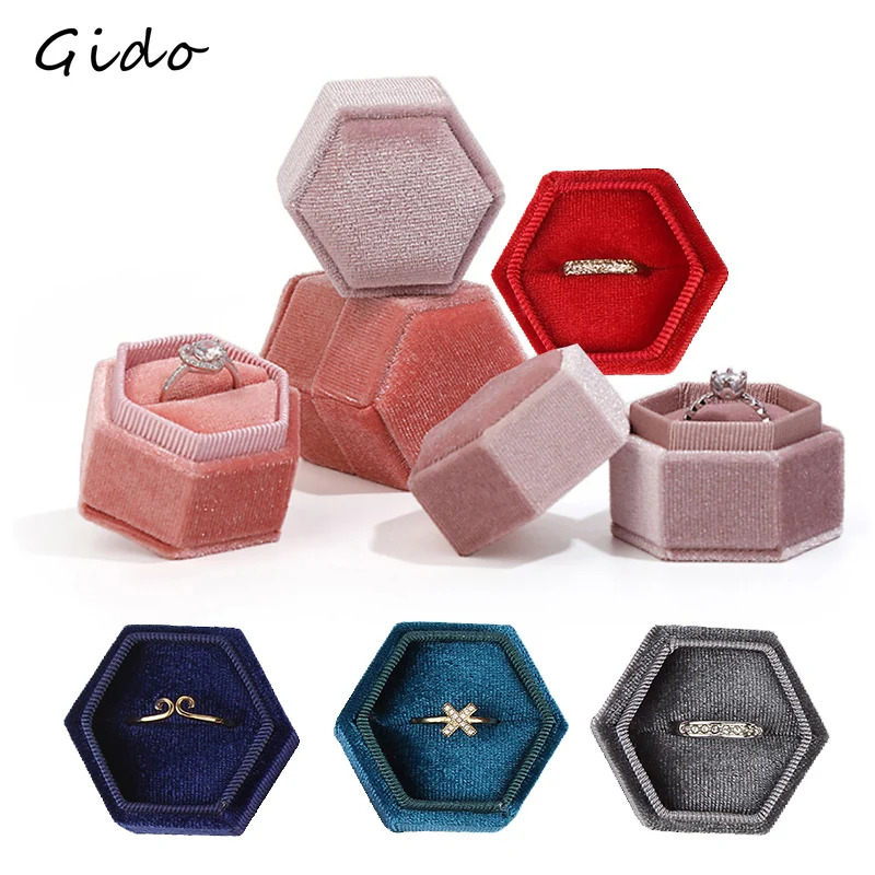 Hexagon Velvet Ring Box Jewelry Box Display Holder with Detachable Lid Ring Box Holder for Wedding
Hexagon Velvet Ring Box Jewelry Box Display Holder with Detachable Lid Ring Box Holder for Wedding