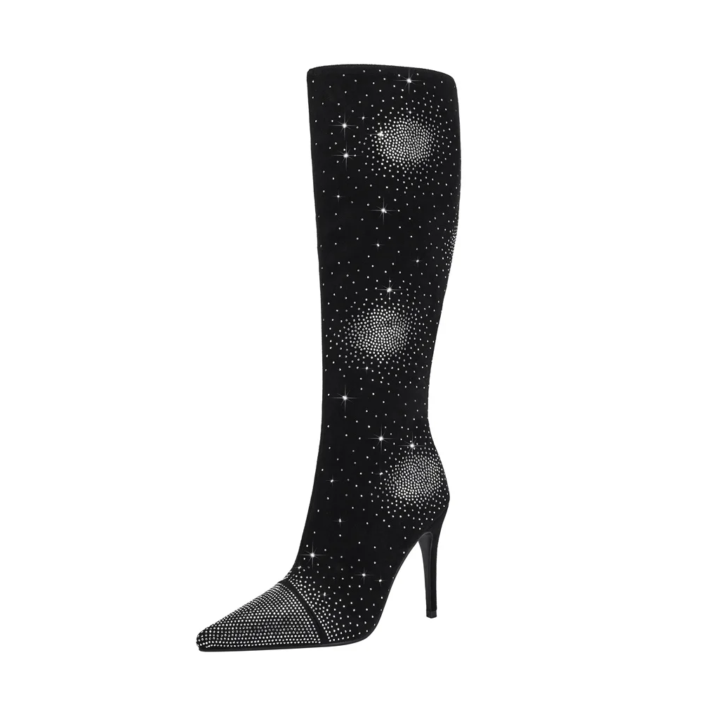 2024 Autumn/Winter Fashion Women's High Stiletto Heel Cusp Side Zipper Knee high Boots Sexy With Diamond/Rhinestone
2024 Autumn/Winter Fashion Women's High Stiletto Heel Cusp Side Zipper Knee high Boots Sexy With Diamond/Rhinestone