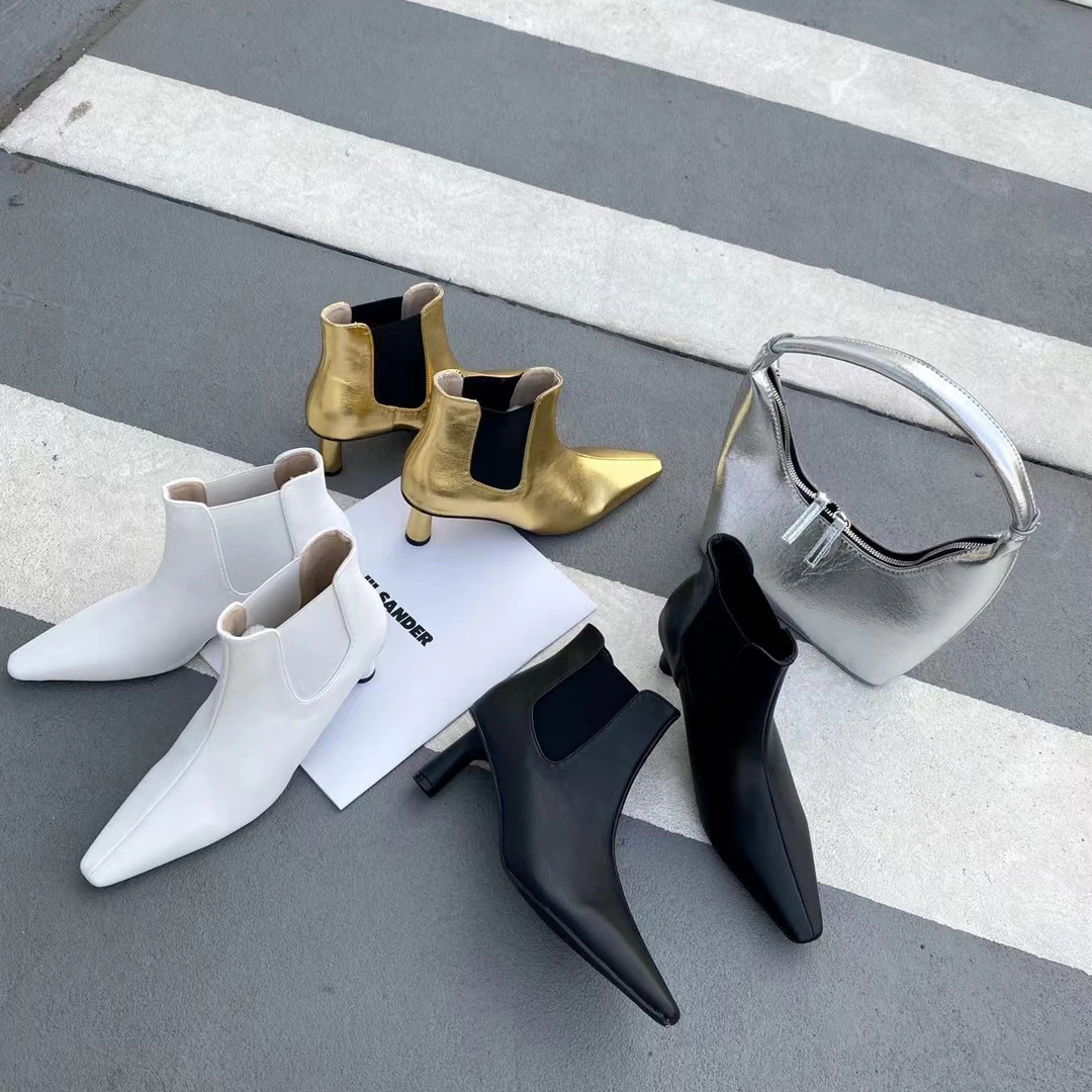 Chelsea Boots For Woman Pointed Toe Black White Gold Shallow Slip On Round High Heels 2022 New Arrivals Elegant Pumps Boots 39
Chelsea Boots For Woman Pointed Toe Black White Gold Shallow Slip On Round High Heels 2022 New Arrivals Elegant Pumps Boots 39