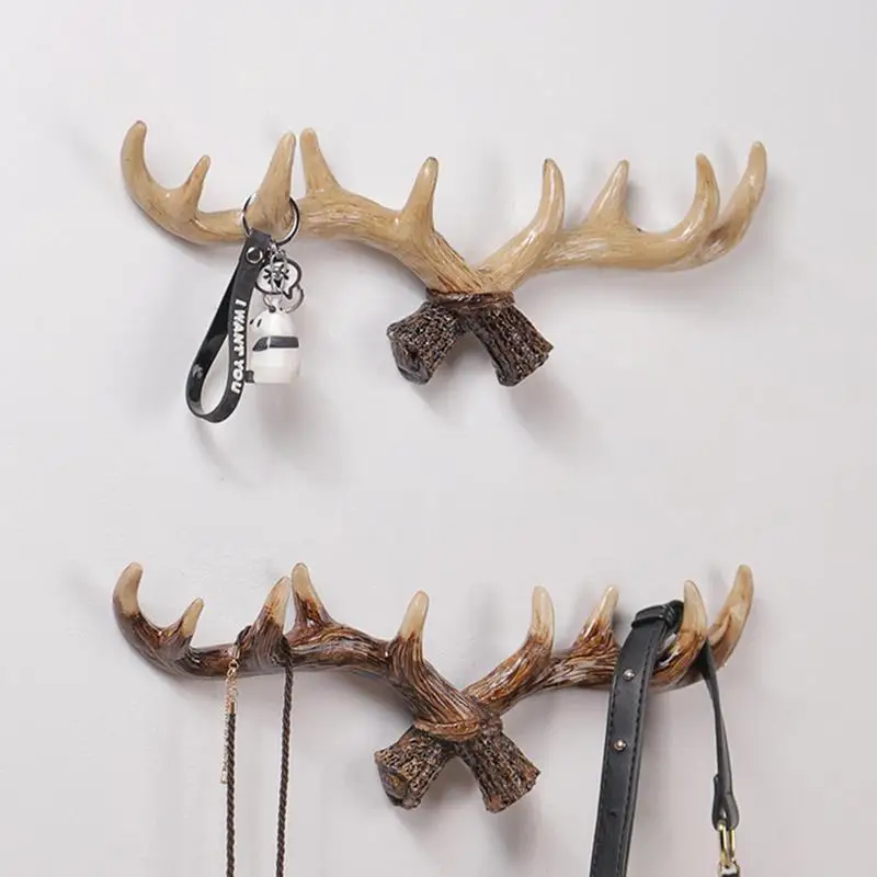 Vintage Resin Antler Key Hook Holder Wall Mounted Cap Coat Hanger Rack Home Decorative Animal Deer Horn Wall Hook For Hanging 
Vintage Resin Antler Key Hook Holder Wall Mounted Cap Coat Hanger Rack Home Decorative Animal Deer Horn Wall Hook For Hanging