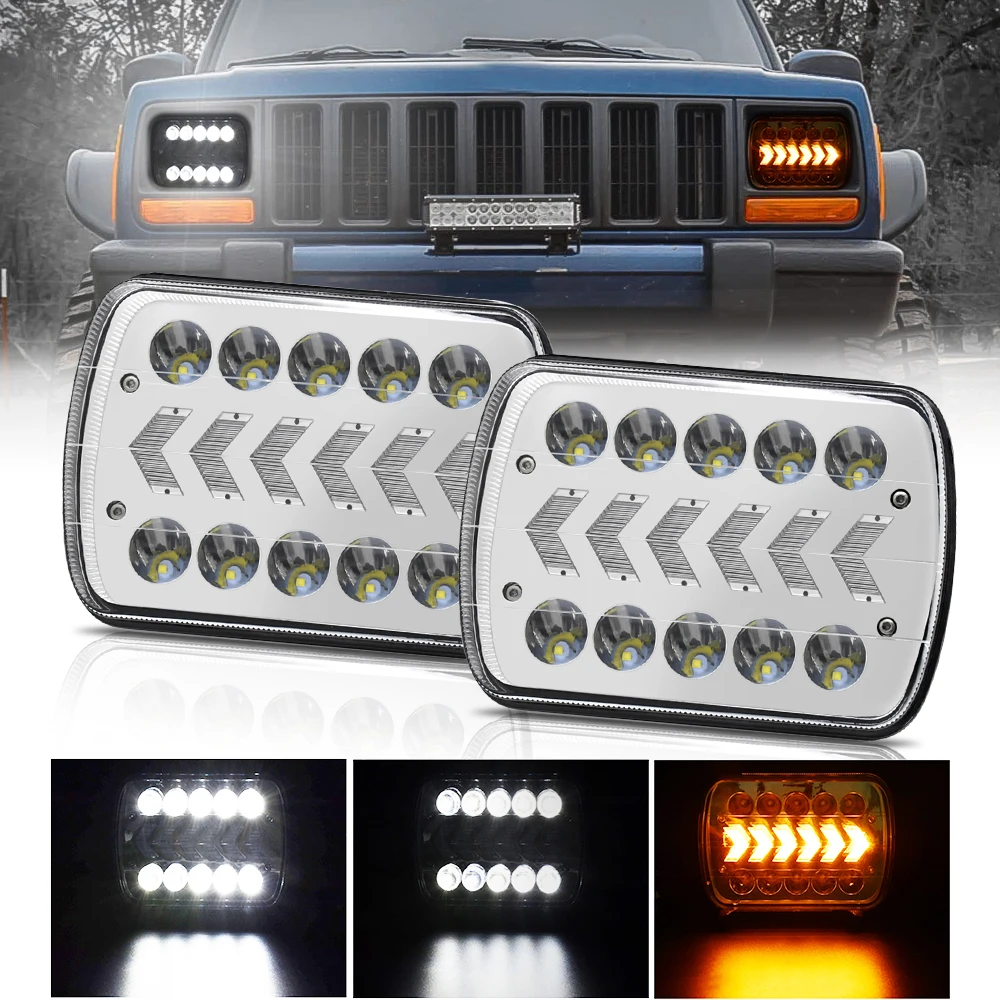LED Headlight 5x7/6x7 LED Sealed Beam Headlight with High and Low Beam LED Headlight Replacement Parts for Jeep 1pcs/2pcs
LED Headlight 5x7/6x7 LED Sealed Beam Headlight with High and Low Beam LED Headlight Replacement Parts for Jeep 1pcs/2pcs