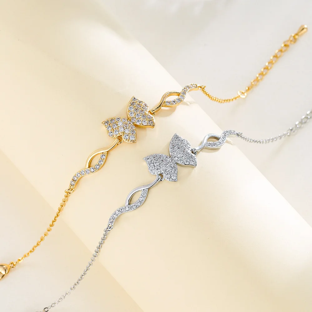 Fashion Butterfly Chain Women Bracelet Copper Micro Inlaid Zircon K-pop Jewelry Accessories Gifts for Original Female 2022 New
Fashion Butterfly Chain Women Bracelet Copper Micro Inlaid Zircon K-pop Jewelry Accessories Gifts for Original Female 2022 New