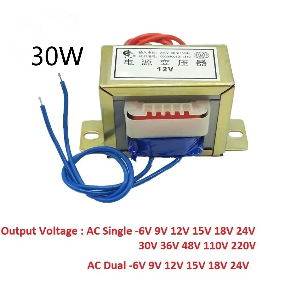 

30W DB-30VA transformator mocy 50Hz ~ 60Hz napięcie wejściowe AC 220V/380V napięcie wyjściowe pojedyncze/podwójne 6V 9V 12V 15V