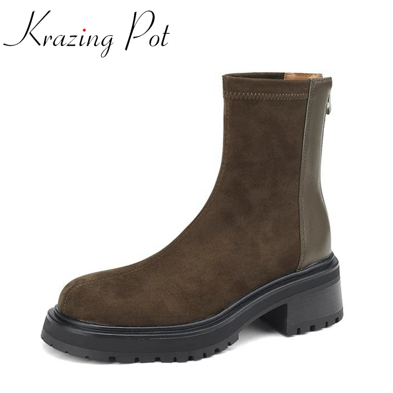 Ботильоны Krazing Pot из коровьего спилка на Высоком толстом каблуке с квадратным носком, современные ботильоны больших размеров 42, в Восточном ...
Ботильоны Krazing Pot из коровьего спилка на Высоком толстом каблуке с квадратным носком, современные ботильоны больших размеров 42, в Восточном ...