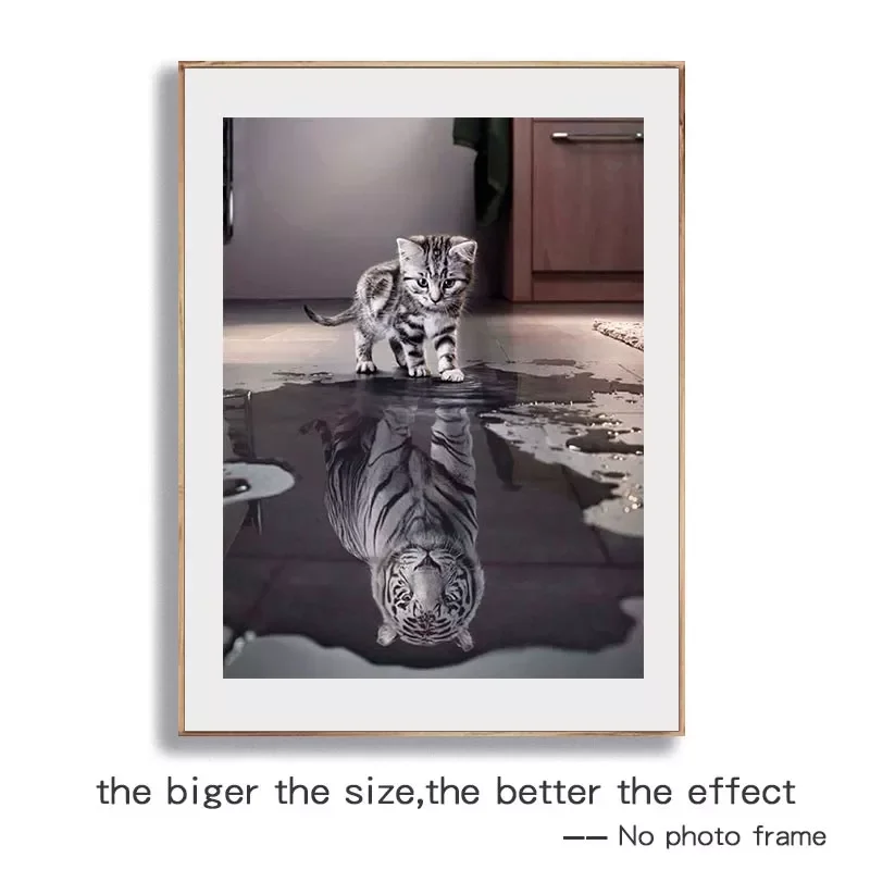 Hot 5D Diamond Painting Cat Reflection Tiger Cross Stitch Full Diamond Embroidery Animal Mosaic Picture of Rhinestones Decor Gif
Hot 5D Diamond Painting Cat Reflection Tiger Cross Stitch Full Diamond Embroidery Animal Mosaic Picture of Rhinestones Decor Gif