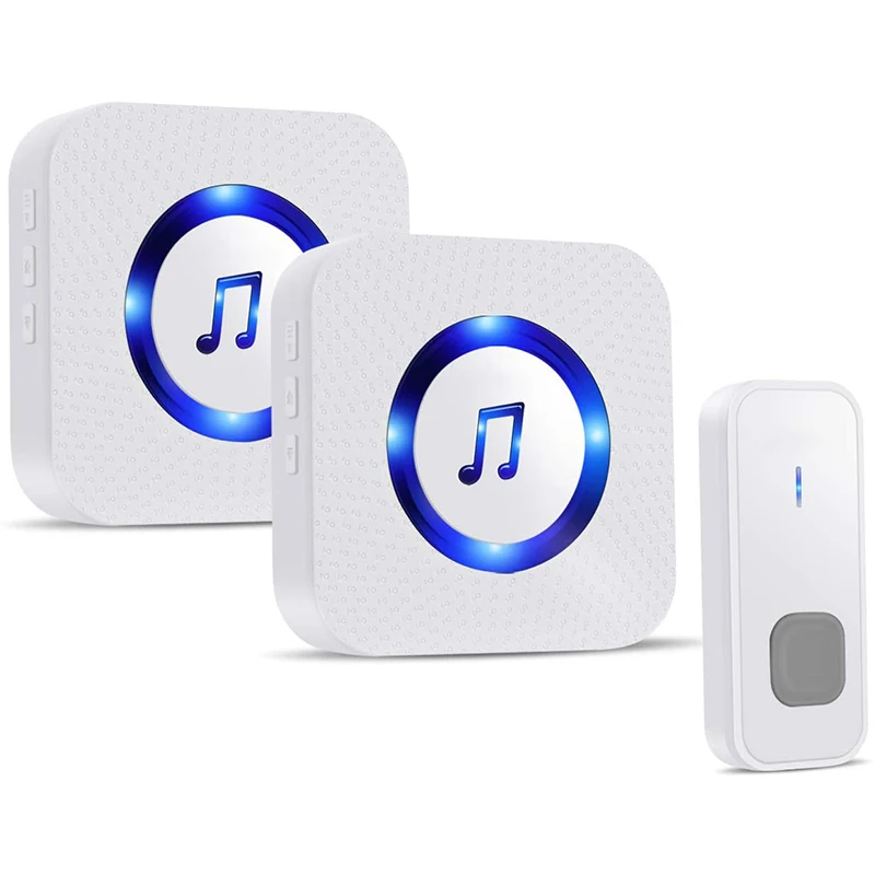 Wireless Smart Doorbell Set IP55 Waterproof Doorbell Electric Door Chime Kit With 55 Chimes&Blue Light For Home
Wireless Smart Doorbell Set IP55 Waterproof Doorbell Electric Door Chime Kit With 55 Chimes&Blue Light For Home