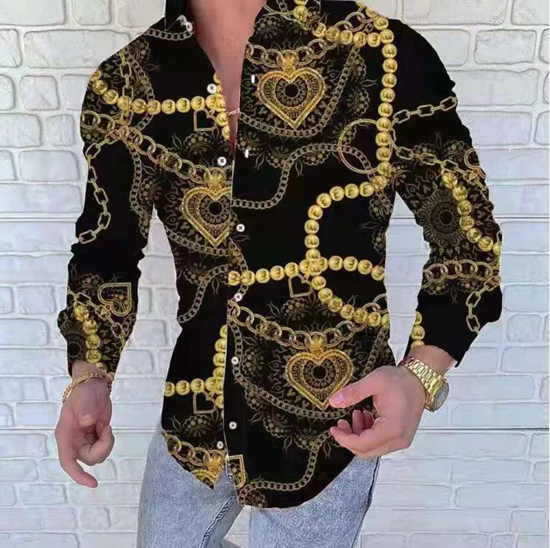 Autumn Men's Shirt 2022 New Fashion digital printing chemise Casual slim Lapel Print long sleeve Shirt Men Top Blouse 
Autumn Men's Shirt 2022 New Fashion digital printing chemise Casual slim Lapel Print long sleeve Shirt Men Top Blouse