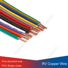 Copper Wire PVC Single-core Conductor Core 22/20/18/16/14 AWG Multi-strand Flexible Extension Power Cable For Car Audio Wires