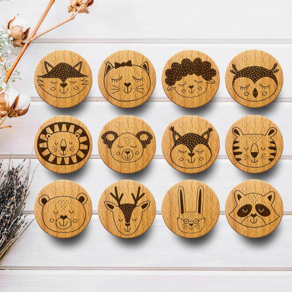 New Engraved Cute Animal Wooden Drawer Knob Boho Nursery Cabinet Pulls Nature Wood Coat Hook Children's Room Furniture Handles
New Engraved Cute Animal Wooden Drawer Knob Boho Nursery Cabinet Pulls Nature Wood Coat Hook Children's Room Furniture Handles