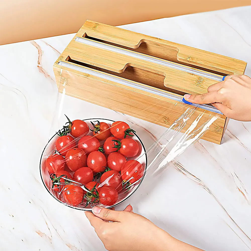 2/3 Layers Bamboo Wood Wrap Dispenser Storage Box Aluminum Foil/wax Paper Dispensers with Cutter Kitchen Tool Accessories
2/3 Layers Bamboo Wood Wrap Dispenser Storage Box Aluminum Foil/wax Paper Dispensers with Cutter Kitchen Tool Accessories