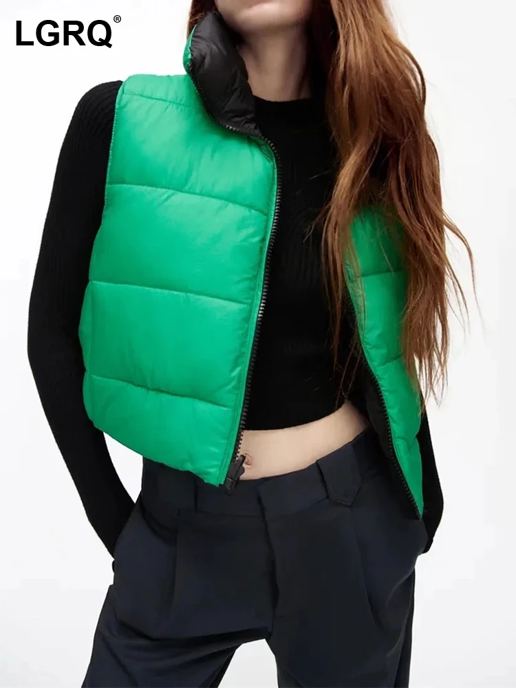 LGRQ 2023 Autumn Winter Trendy Double-sided Wear Bread Vest Padded Coat Women's Casual Fashion Thermal Waistcoat Jacket 19F3328
LGRQ 2023 Autumn Winter Trendy Double-sided Wear Bread Vest Padded Coat Women's Casual Fashion Thermal Waistcoat Jacket 19F3328