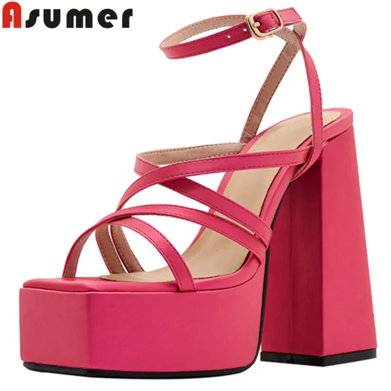 ASUMER 2022 Size 34-43 New Microfiber Platform Sandals Women Thick High Heels Shoes Ladies Summer Dress Shoes
ASUMER 2022 Size 34-43 New Microfiber Platform Sandals Women Thick High Heels Shoes Ladies Summer Dress Shoes