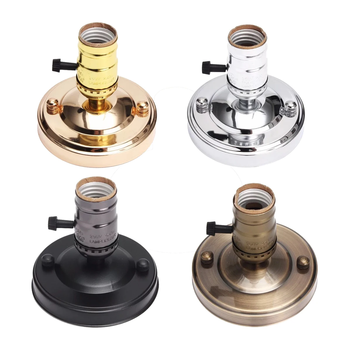 E27 E26 Lamp Base Electroplating Aluminum Vintage Retro Antique Edison Ceiling Screw Light Lamp Bulb Socket Holder With Switch
E27 E26 Lamp Base Electroplating Aluminum Vintage Retro Antique Edison Ceiling Screw Light Lamp Bulb Socket Holder With Switch