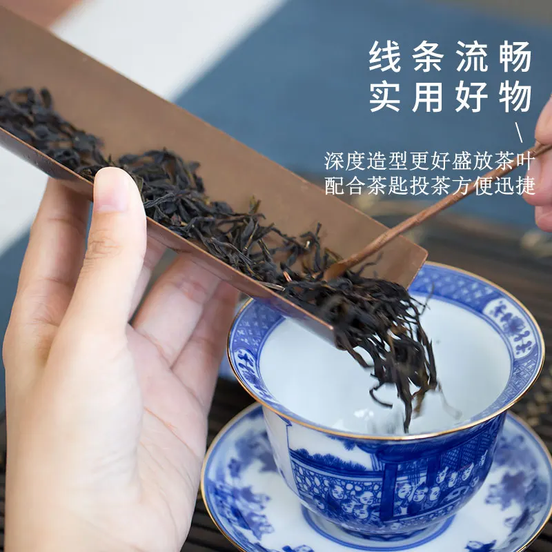 

Цзиндэчжэнь медная чайная церемония из двух частей чайная ложка чайные коробки ручной работы чайный держатель посуда для чая кунг-фу
