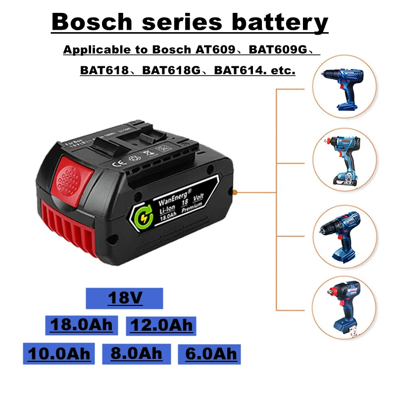 18V power tool lithium ion battery, hand drill battery, 6.0ah~18.0ah, suitable for bat609, bat609g, bat618, bat618g, bat614, etc
18V power tool lithium ion battery, hand drill battery, 6.0ah~18.0ah, suitable for bat609, bat609g, bat618, bat618g, bat614, etc