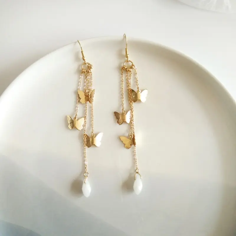 Metal Trendy Insect Women Dangle Earrings Butterfly Long Tassel Eardrop Earrings For Women Drops Earrings
Metal Trendy Insect Women Dangle Earrings Butterfly Long Tassel Eardrop Earrings For Women Drops Earrings