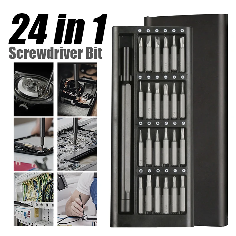 Screwdriver Kit 24 Precision Magnetic Bits DIY Dismountable Screw Driver Set Mini Tool Case For Smart Home PC Phone Repair
Screwdriver Kit 24 Precision Magnetic Bits DIY Dismountable Screw Driver Set Mini Tool Case For Smart Home PC Phone Repair