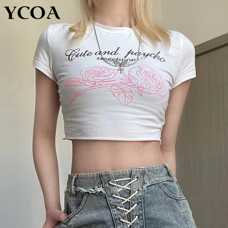 Woen Tshirt Crop Top Tees Suer Harajuku Short Sleeve Fashion Streetwear Graphic 2000s Aesthetic Vintage Clothing
Woen Tshirt Crop Top Tees Suer Harajuku Short Sleeve Fashion Streetwear Graphic 2000s Aesthetic Vintage Clothing