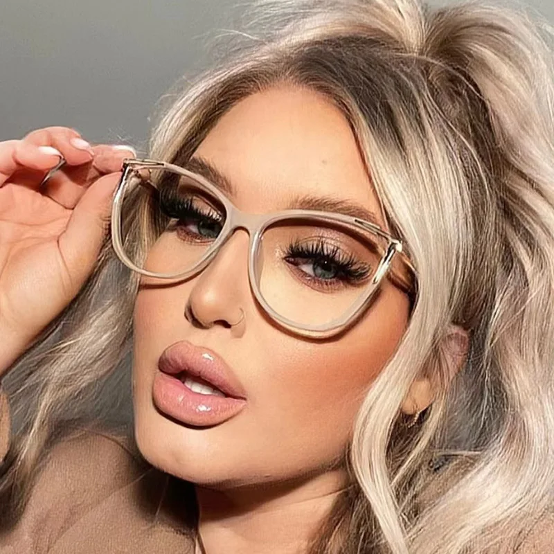 Luxury Anti Blue Light Large Frame Eyeglasses Women PC Lens Cat Eye New Glasses Alloy Eyewear
Luxury Anti Blue Light Large Frame Eyeglasses Women PC Lens Cat Eye New Glasses Alloy Eyewear