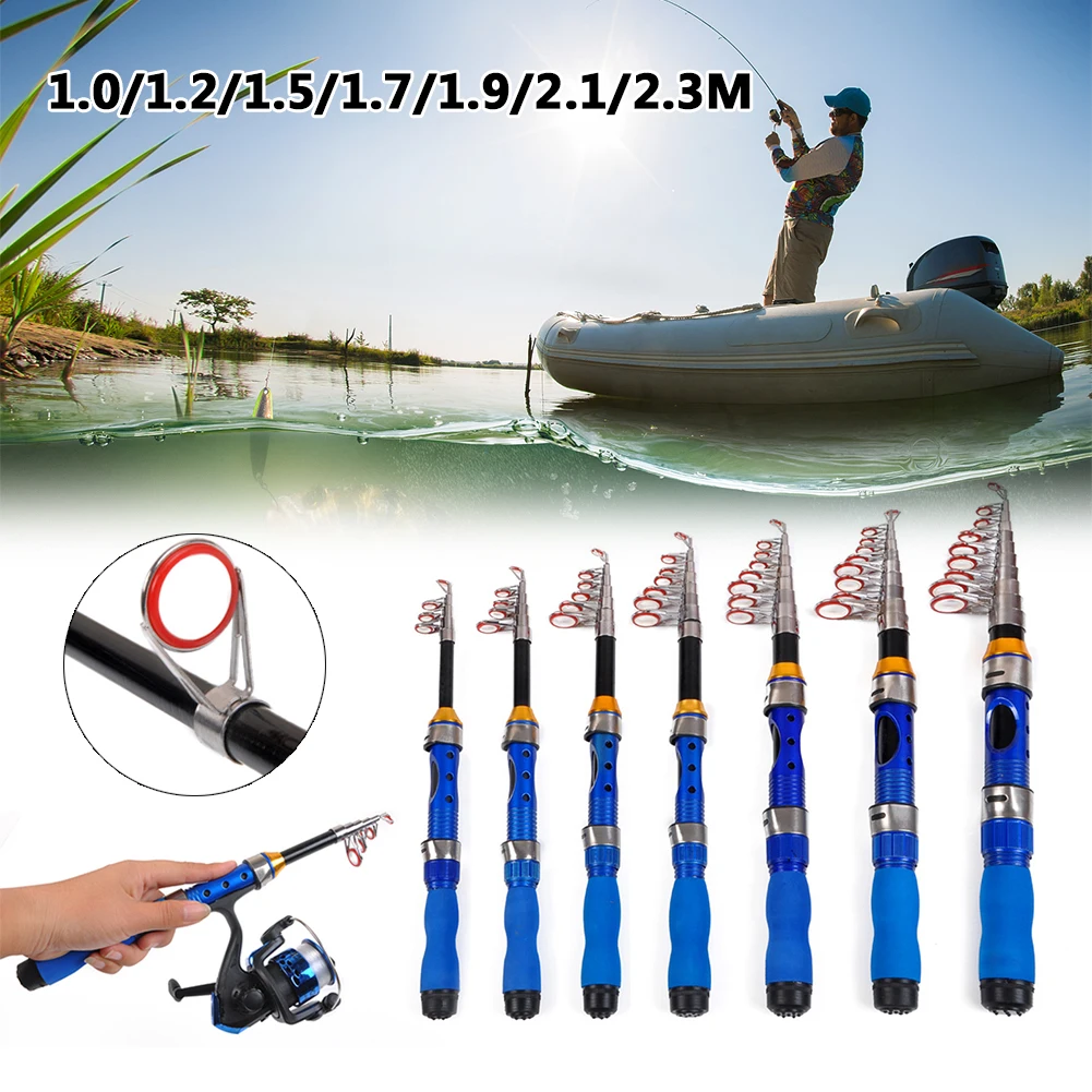 Telescopic Fishing Rod 1/1.2/1.5/1.7/1.9/2.1/2.3m FRP Spinning Rod Portable Fishing Pole for Freshwater Bass Trout Saltwater Rod
Telescopic Fishing Rod 1/1.2/1.5/1.7/1.9/2.1/2.3m FRP Spinning Rod Portable Fishing Pole for Freshwater Bass Trout Saltwater Rod