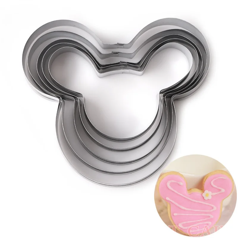

5 PCs/Set Cake Mold Kitchen Home Bakeware Baking Tools Biscuit Mickey Cookie Cutter and Cookie Stamps Chocolate Fondant Molds